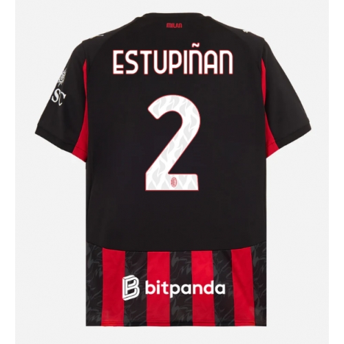 Billige Fotballdrakt AC Milan Pervis Estupinan #2 Replika Hjemmedrakt 2025-26 Kortermet Billige Fotballdrakt AC Milan Pervis Estupinan #2 Replika Hjemmedrakt 2025-26 Kortermet